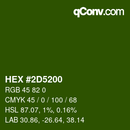 颜色代码: HEX #2D5200 | qconv.com