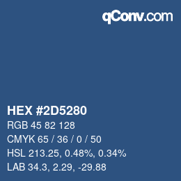 Farbcode: HEX #2D5280 | qconv.com