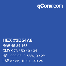 Color code: HEX #2D54A8 | qconv.com