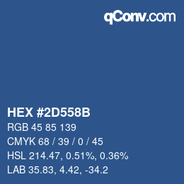 颜色代码: HEX #2D558B | qconv.com