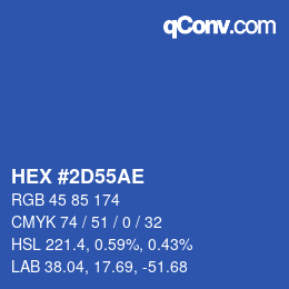 Color code: HEX #2D55AE | qconv.com