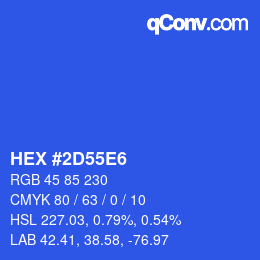 カラーコード: HEX #2D55E6 | qconv.com