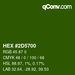 Color code: HEX #2D5700 | qconv.com