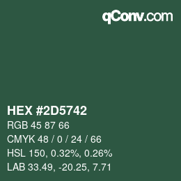 Color code: HEX #2D5742 | qconv.com