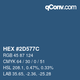 Color code: HEX #2D577C | qconv.com