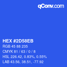 Color code: HEX #2D58EB | qconv.com
