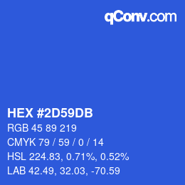 カラーコード: HEX #2D59DB | qconv.com