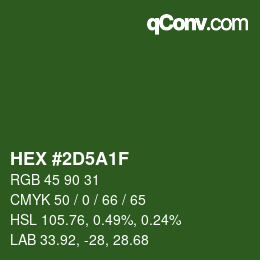 Color code: HEX #2D5A1F | qconv.com