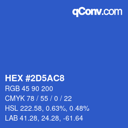 カラーコード: HEX #2D5AC8 | qconv.com