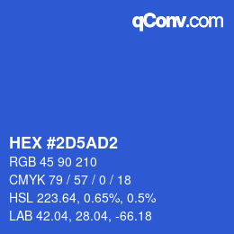カラーコード: HEX #2D5AD2 | qconv.com