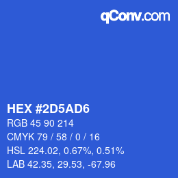 カラーコード: HEX #2D5AD6 | qconv.com