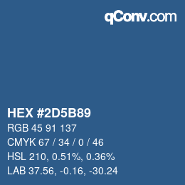 カラーコード: HEX #2D5B89 | qconv.com