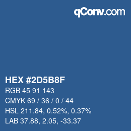 Color code: HEX #2D5B8F | qconv.com