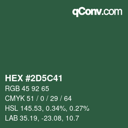 Color code: HEX #2D5C41 | qconv.com