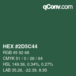 Color code: HEX #2D5C44 | qconv.com