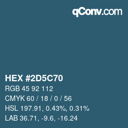 Color code: HEX #2D5C70 | qconv.com