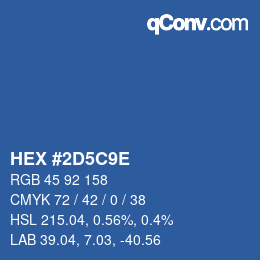 Color code: HEX #2D5C9E | qconv.com