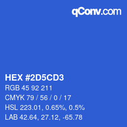 カラーコード: HEX #2D5CD3 | qconv.com