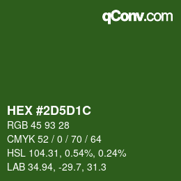 Farbcode: HEX #2D5D1C | qconv.com