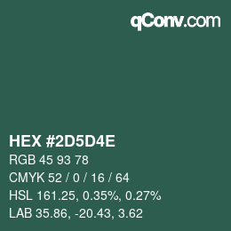 Color code: HEX #2D5D4E | qconv.com