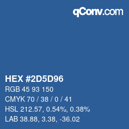 カラーコード: HEX #2D5D96 | qconv.com