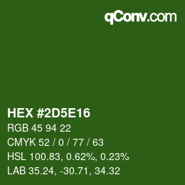 Farbcode: HEX #2D5E16 | qconv.com