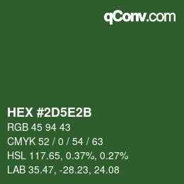 Color code: HEX #2D5E2B | qconv.com