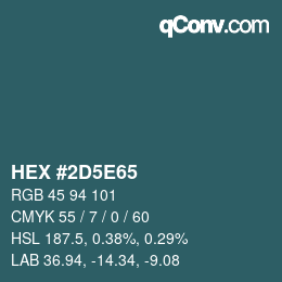 Color code: HEX #2D5E65 | qconv.com