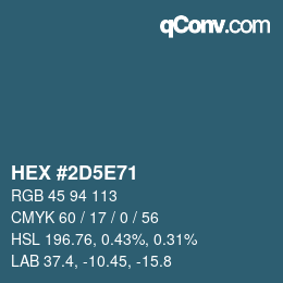 Color code: HEX #2D5E71 | qconv.com