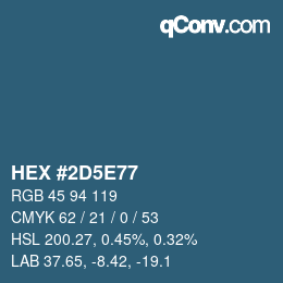 Color code: HEX #2D5E77 | qconv.com