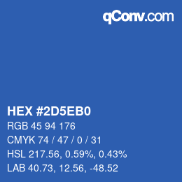 カラーコード: HEX #2D5EB0 | qconv.com