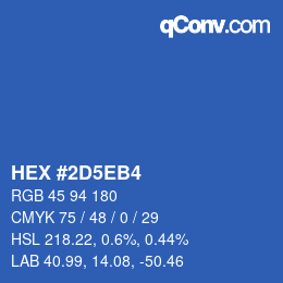 颜色代码: HEX #2D5EB4 | qconv.com