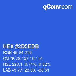 カラーコード: HEX #2D5EDB | qconv.com
