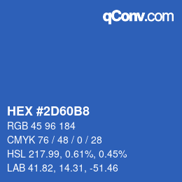 カラーコード: HEX #2D60B8 | qconv.com