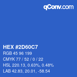 Color code: HEX #2D60C7 | qconv.com
