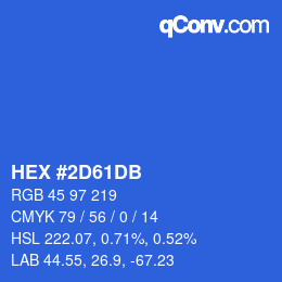 カラーコード: HEX #2D61DB | qconv.com