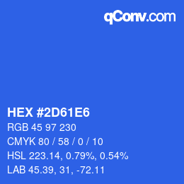 Color code: HEX #2D61E6 | qconv.com