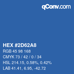 Color code: HEX #2D62A8 | qconv.com