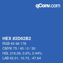 Color code: HEX #2D62B2 | qconv.com