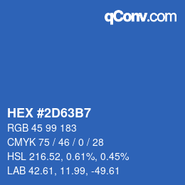 Color code: HEX #2D63B7 | qconv.com