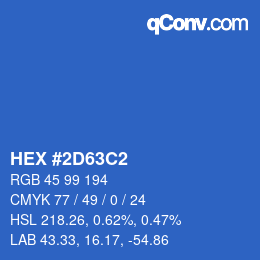 カラーコード: HEX #2D63C2 | qconv.com
