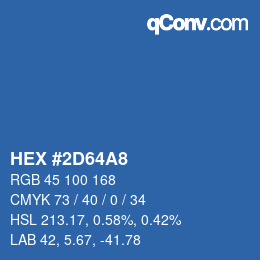 カラーコード: HEX #2D64A8 | qconv.com