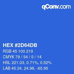 カラーコード: HEX #2D64DB | qconv.com