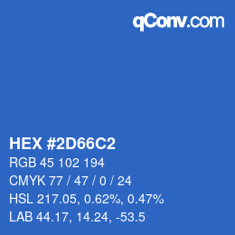 カラーコード: HEX #2D66C2 | qconv.com