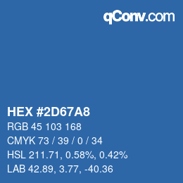 Color code: HEX #2D67A8 | qconv.com