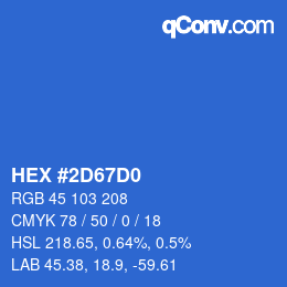 Color code: HEX #2D67D0 | qconv.com