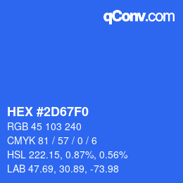 Color code: HEX #2D67F0 | qconv.com