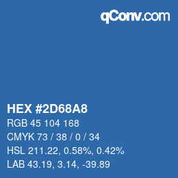カラーコード: HEX #2D68A8 | qconv.com