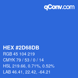 カラーコード: HEX #2D68DB | qconv.com