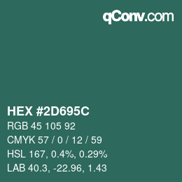 Color code: HEX #2D695C | qconv.com